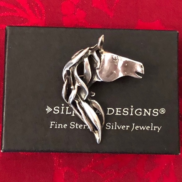 Vintage Silpada Sterling Silver Horse Head Equestrian Pin and Pendant I0653 - Picture 8 of 11